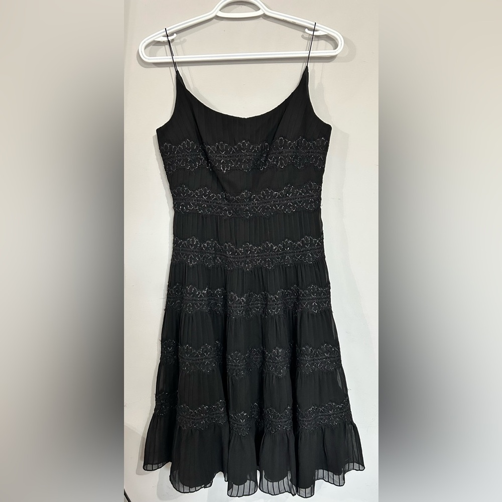 Carmen Marc Valvo Black Silk Dress